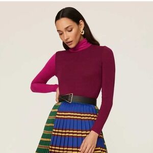 SFIZIO‎ Pink Two Tone Turtleneck Pink Purple Wool Blend size US 6